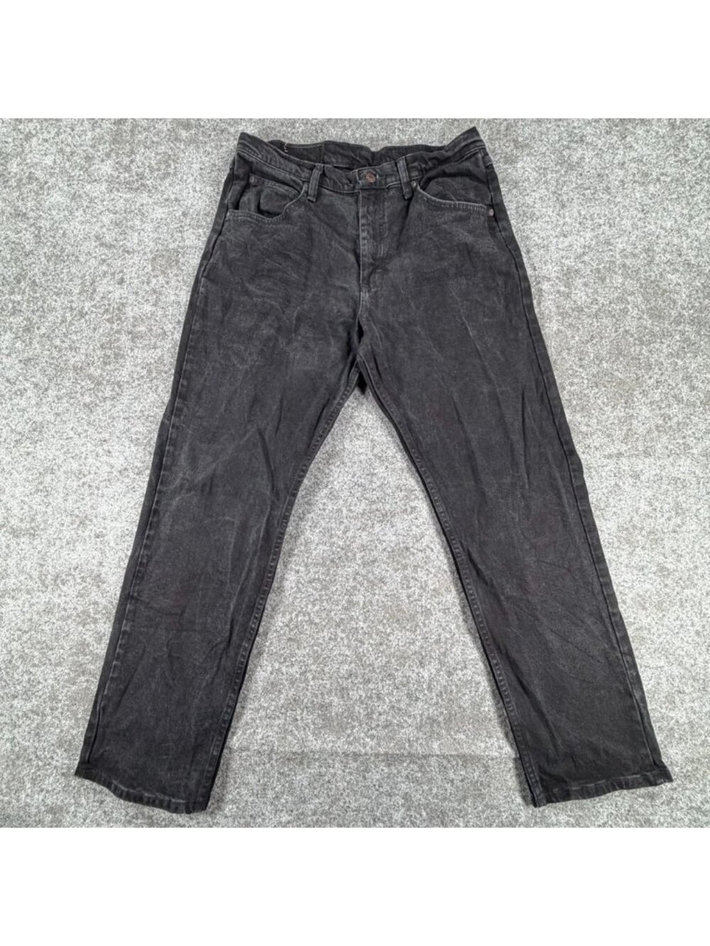 Wrangler Five Star Premium Jeans Mens 33x30 Black Denim Cotton Stretch Relaxed